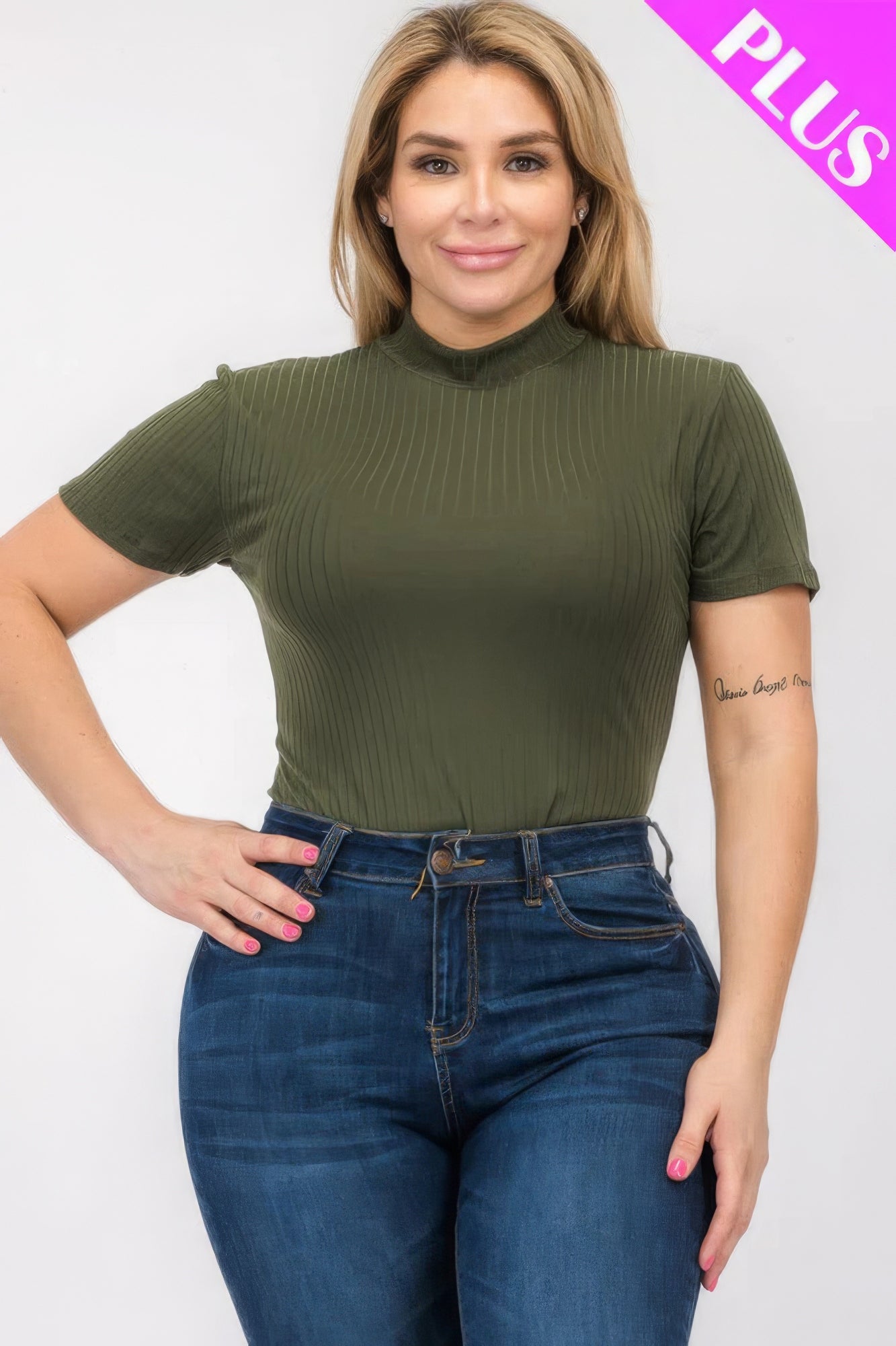 Plus Size Short Sleeve Bodysuit