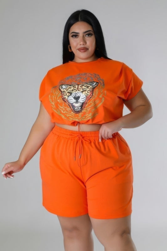 Plus Size Stylish Short Set