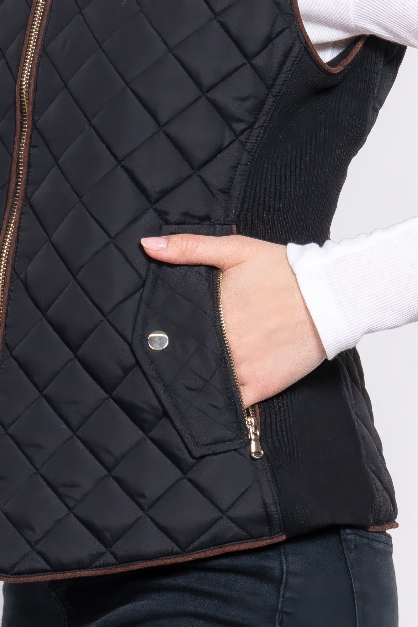 Suede Quilted Padding Vest