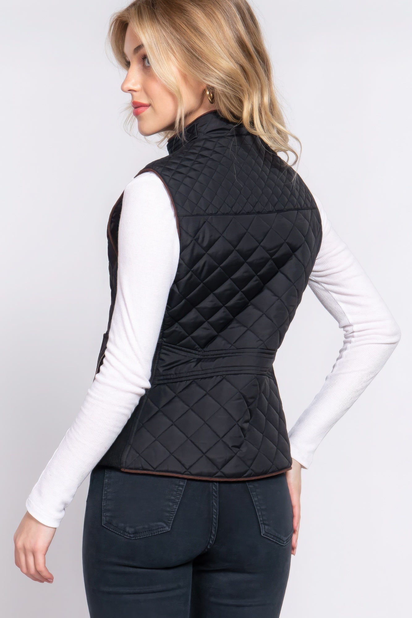 Suede Quilted Padding Vest