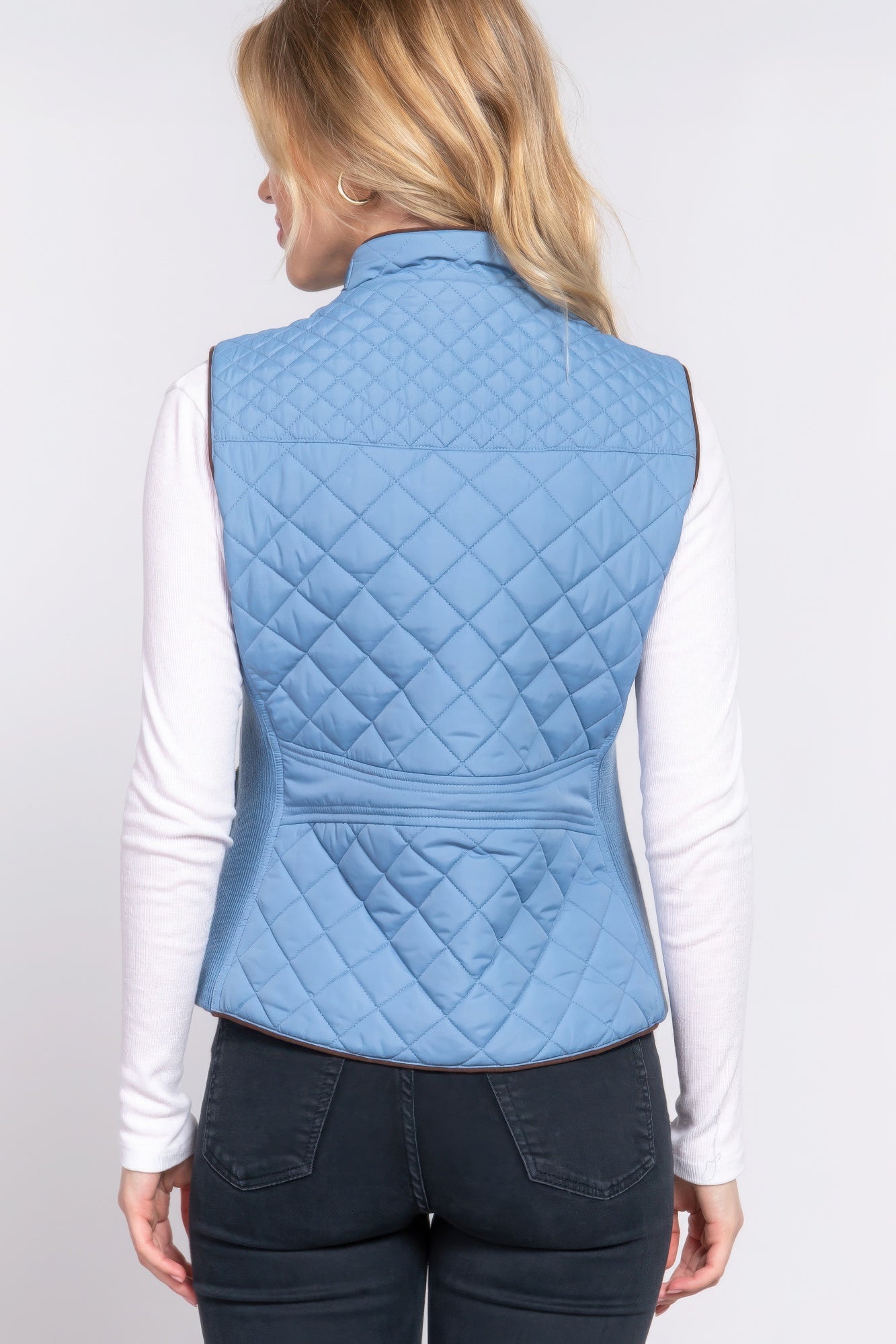 Suede Quilted Padding Vest