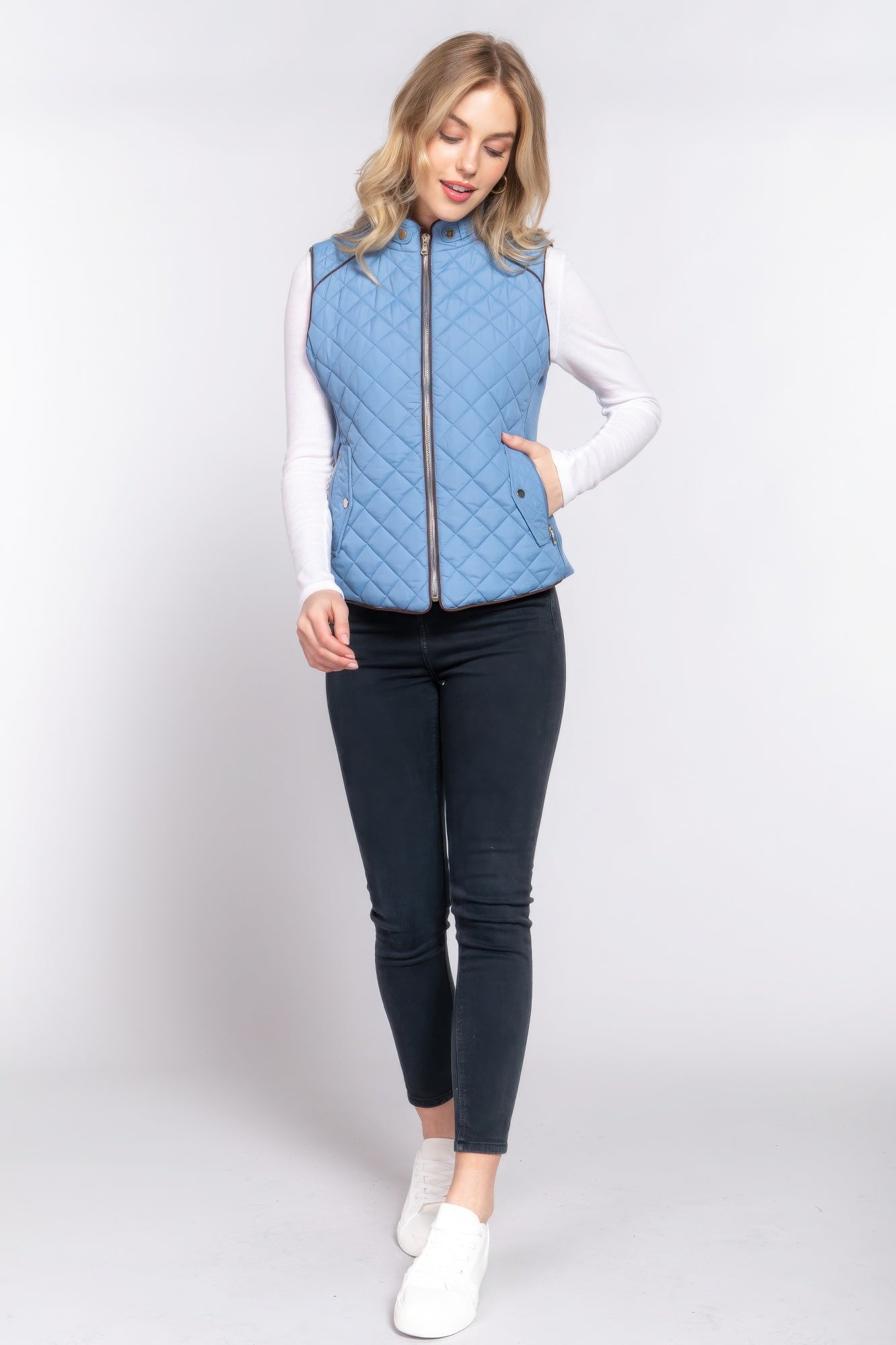 Suede Quilted Padding Vest