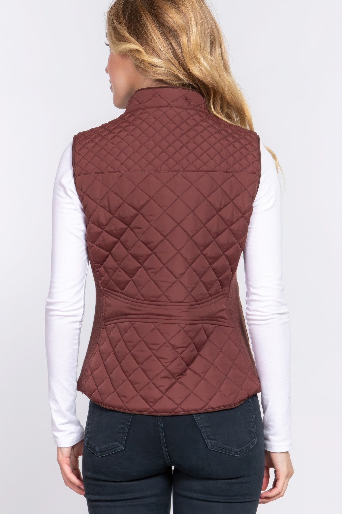 Suede Quilted Padding Vest