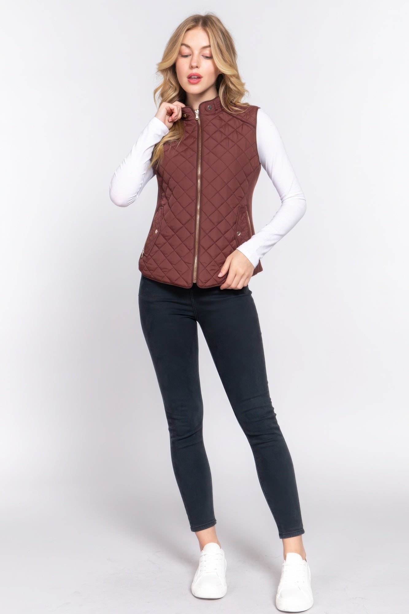 Suede Quilted Padding Vest