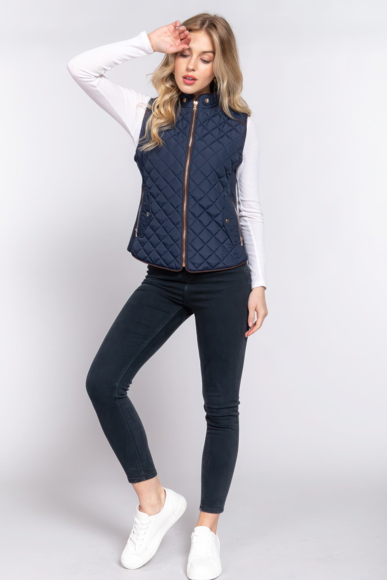 Suede Quilted Padding Vest