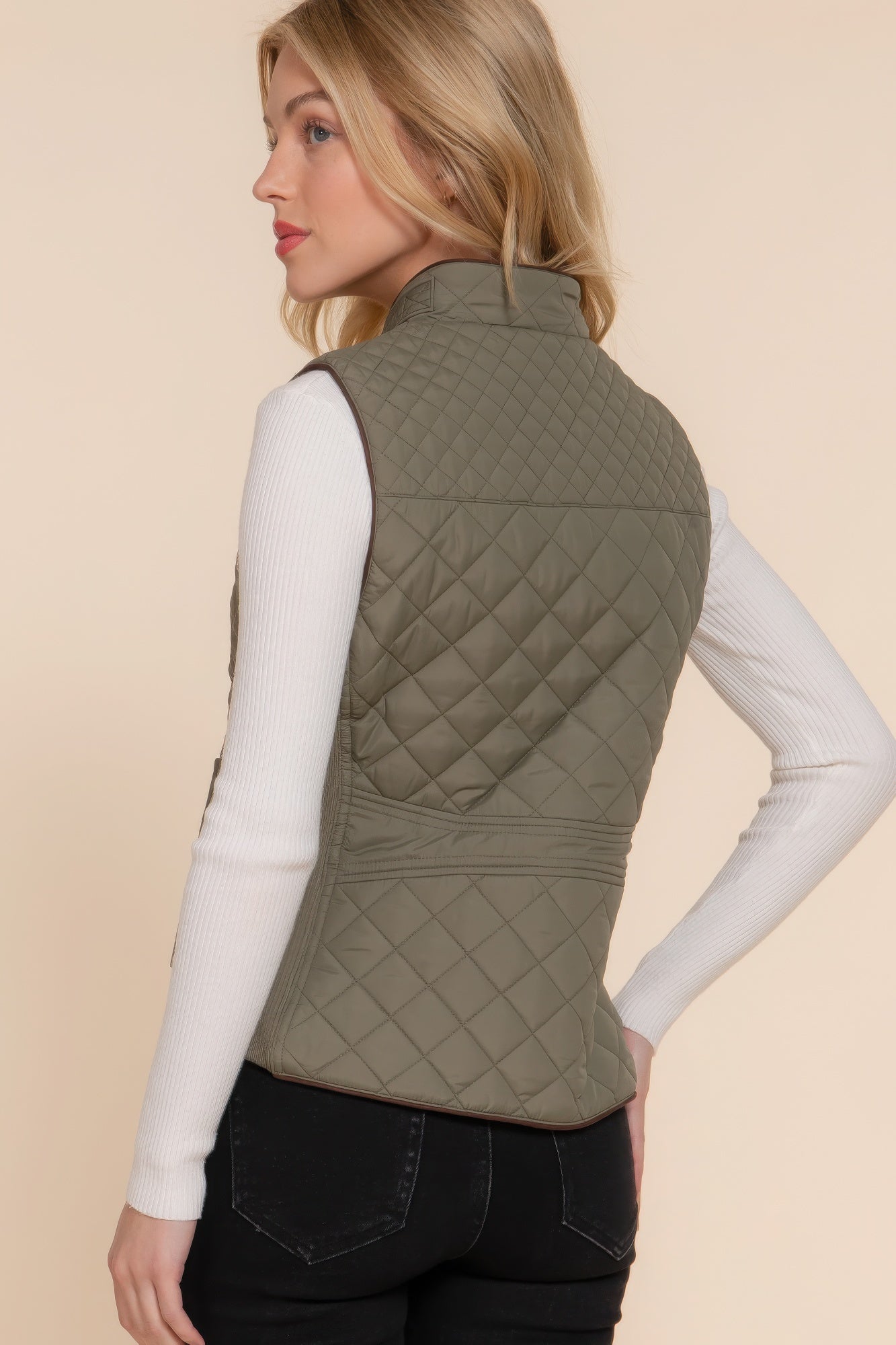 Suede Quilted Padding Vest