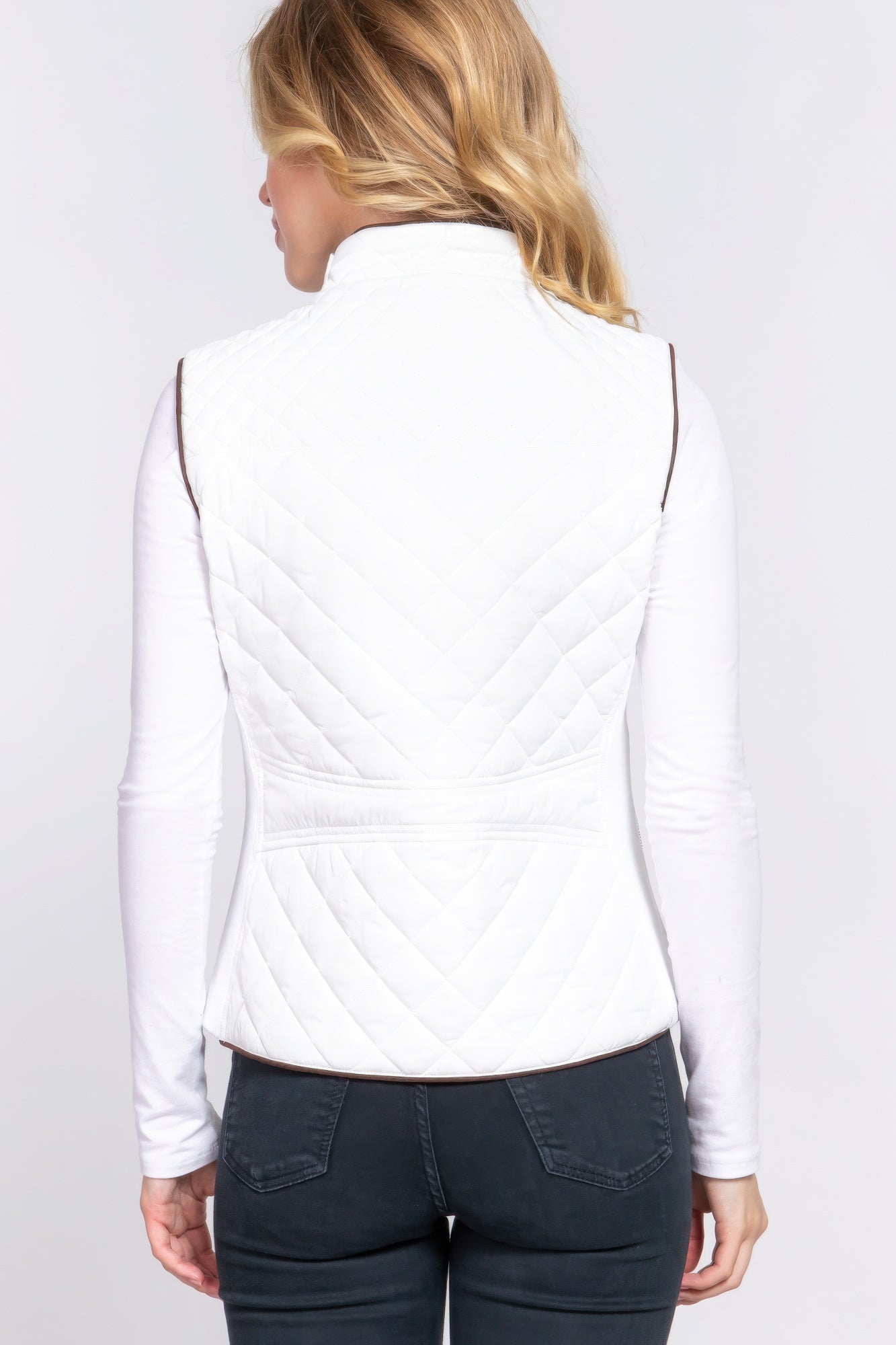 Suede Quilted Padding Vest