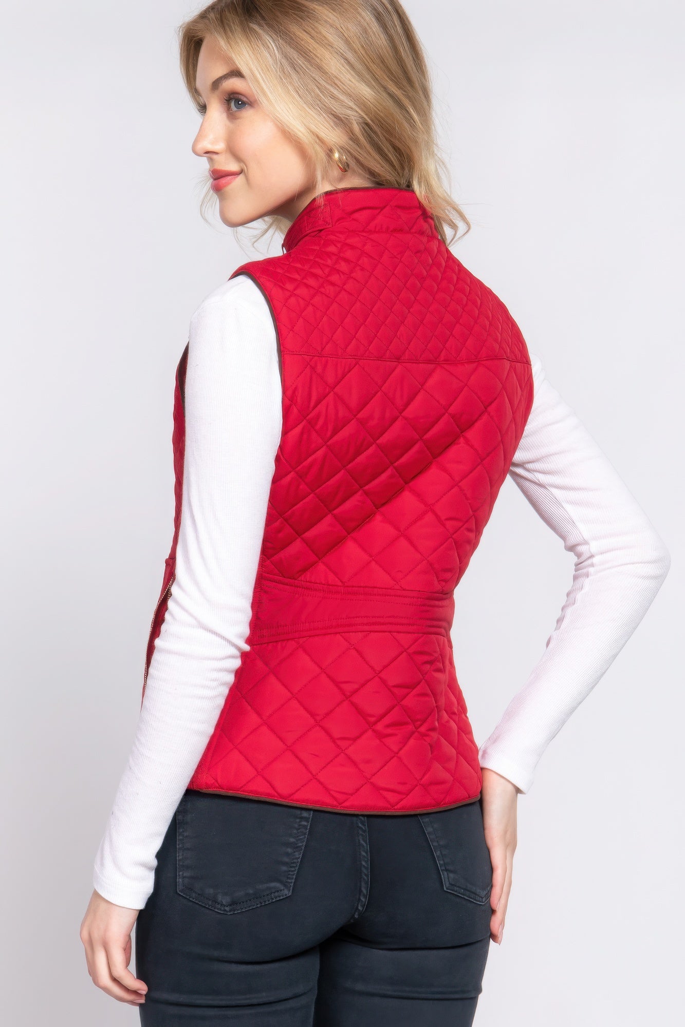 Suede Quilted Padding Vest