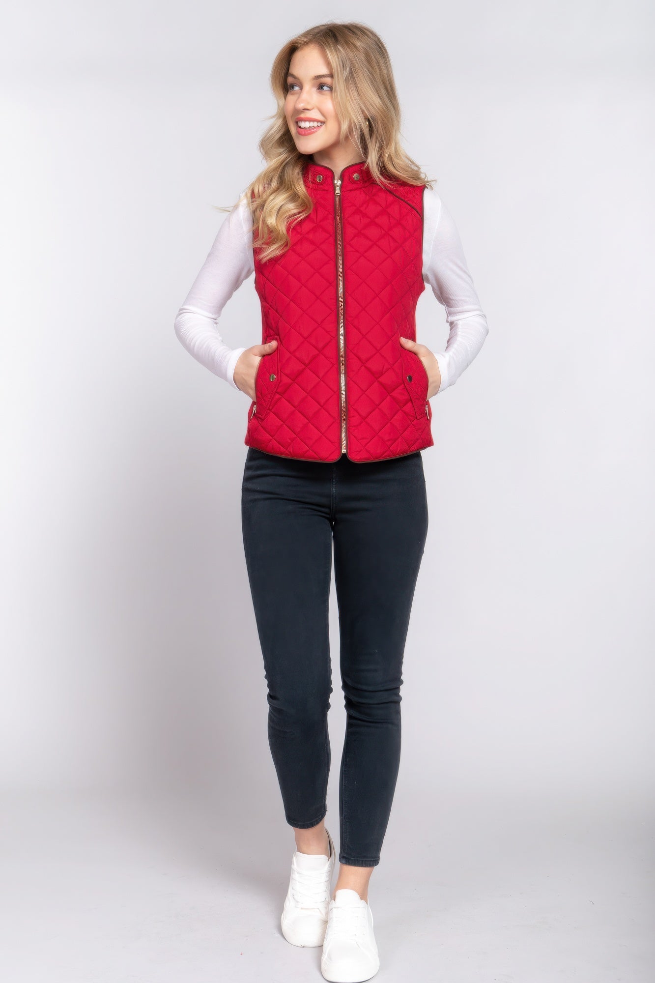 Suede Quilted Padding Vest