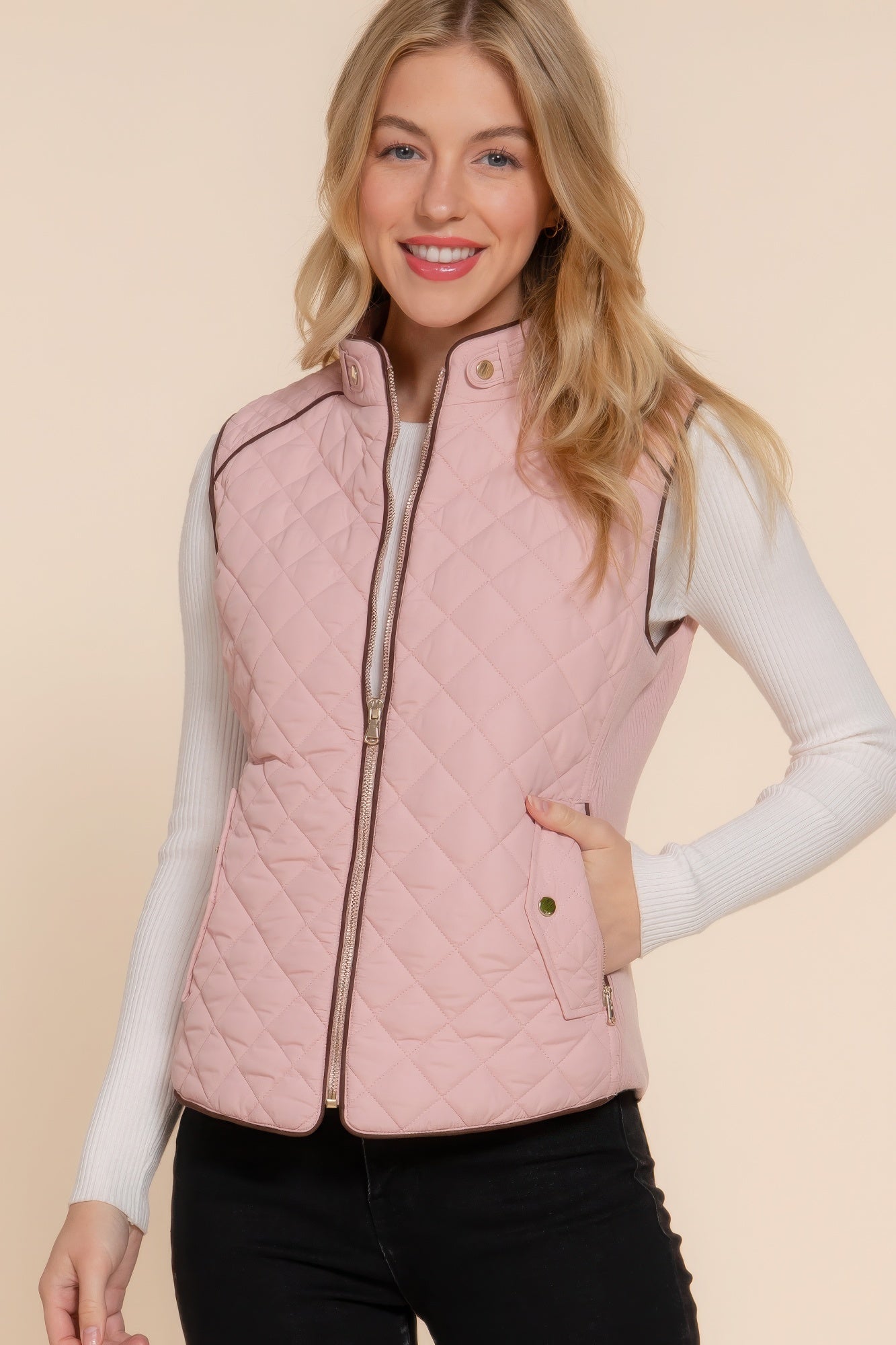 Suede Quilted Padding Vest