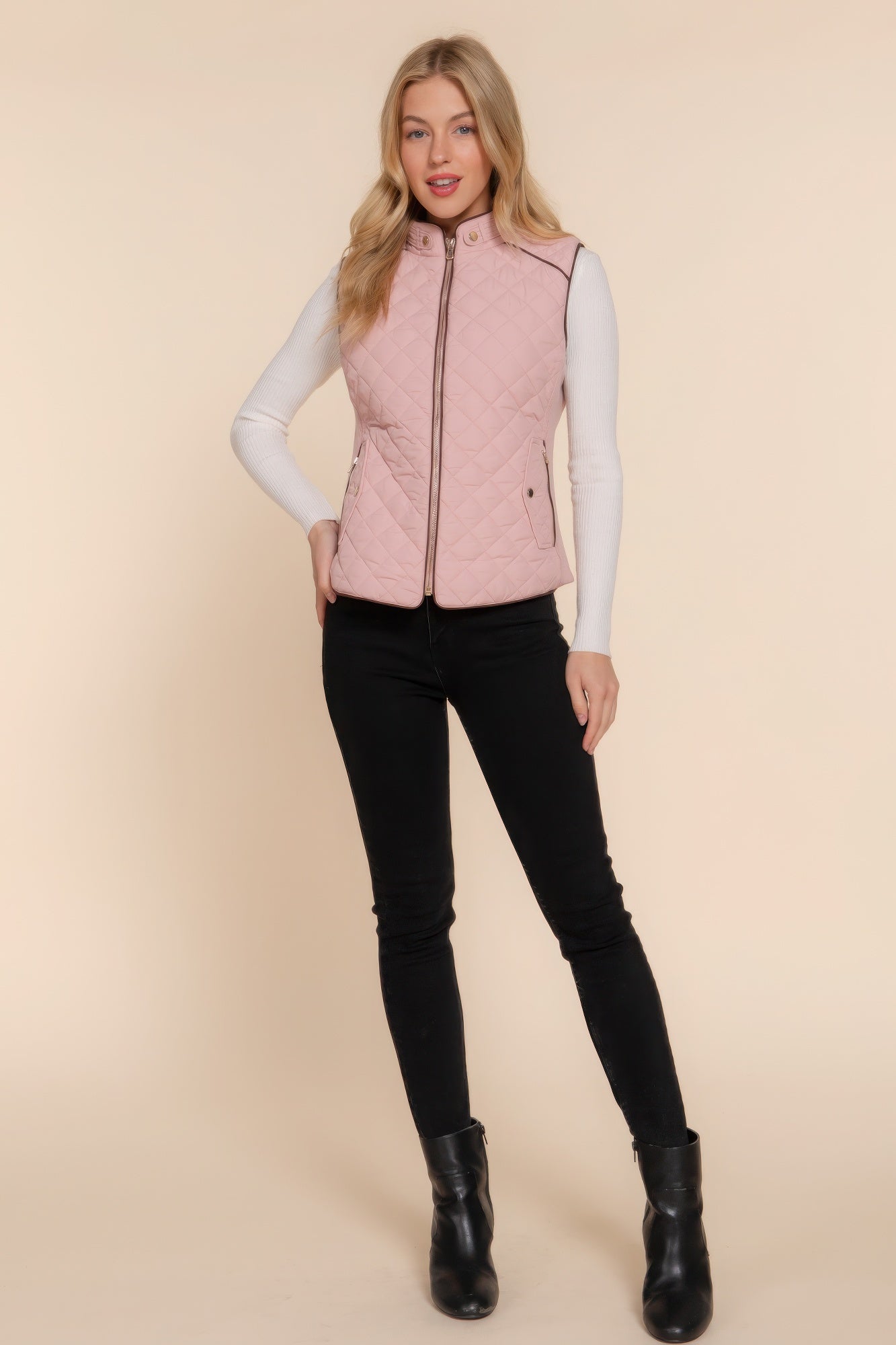 Suede Quilted Padding Vest