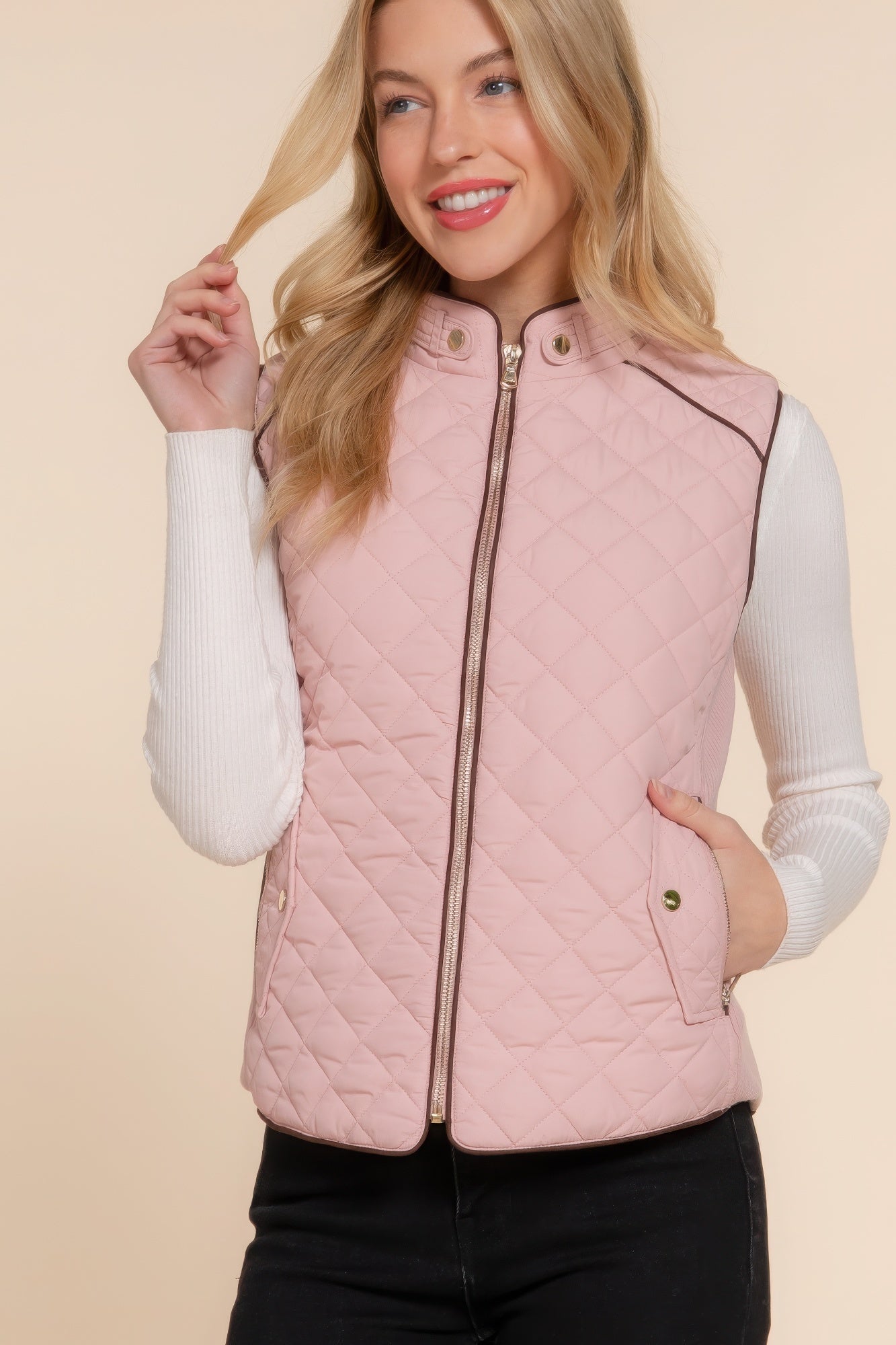 Suede Quilted Padding Vest