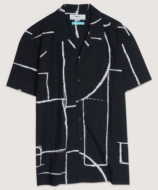 Blk/Wht Button Down Line Shirt