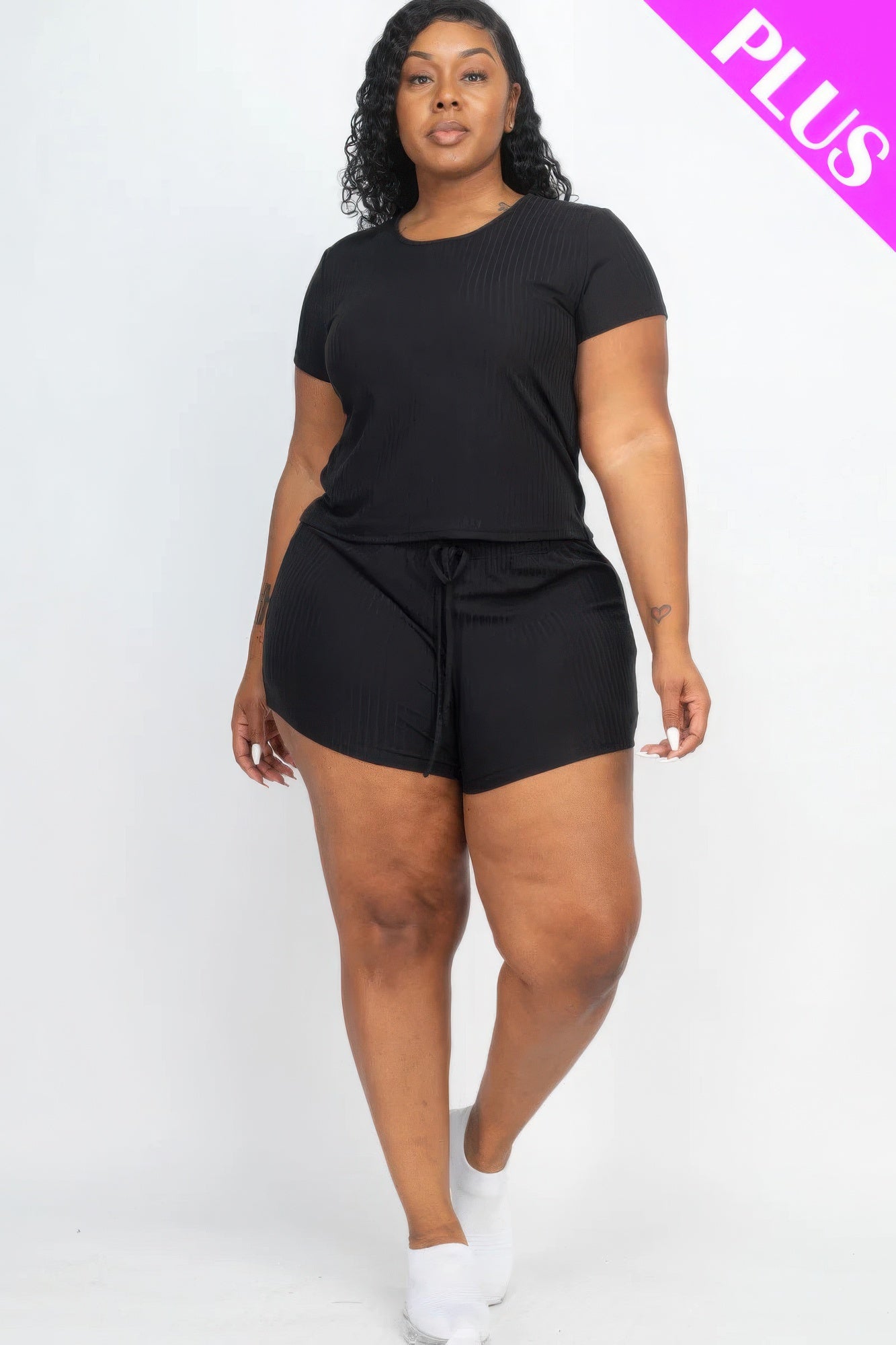 Casual Plus Size 2pc Shorts Set