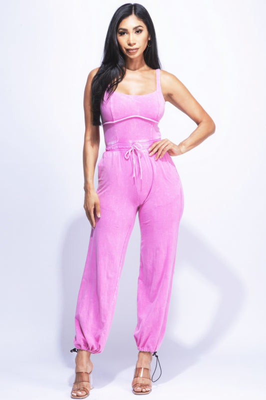 Casual Look Jumpsuit With adjustable Ankle Straps