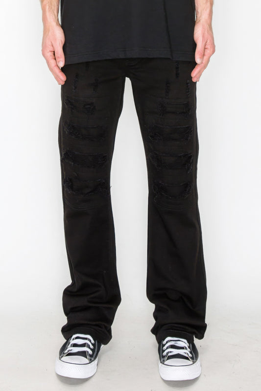 Bootcut Ripped & Repaired Colored Jeans