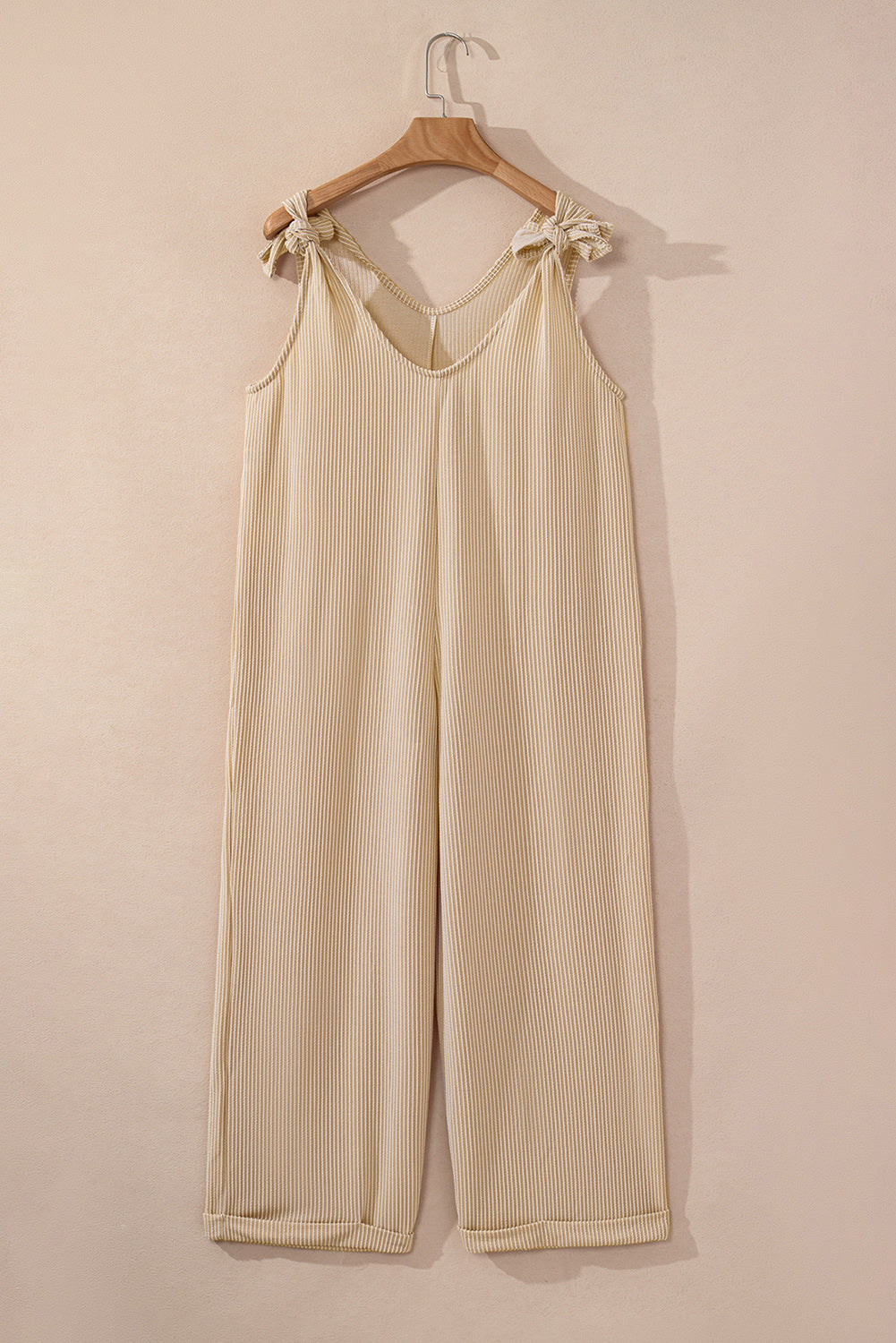 Corded Tie Straps Wide Leg Jumpsuit