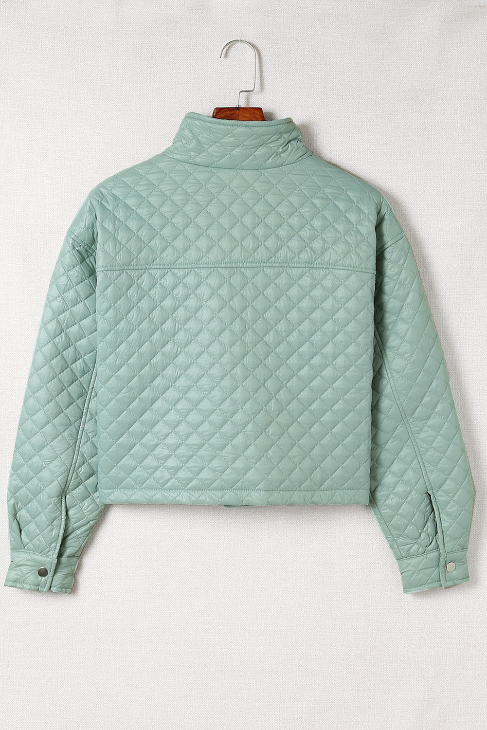 Quilted Zip-up Cropped Jacket(Available In Plus)