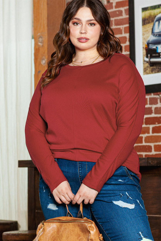 Red Dahlia Plus Size Long Sleeve Top