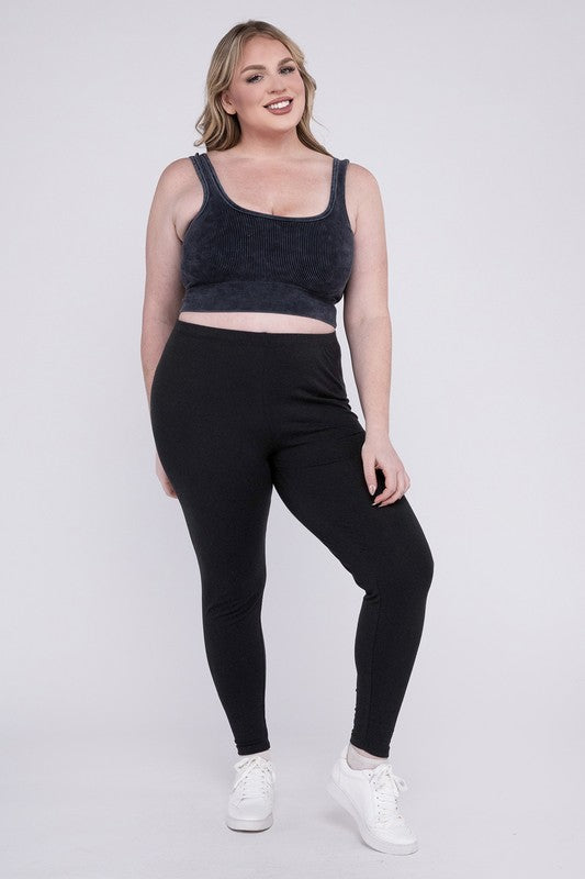 Plus Size Premium Cotton Full Length Leggings