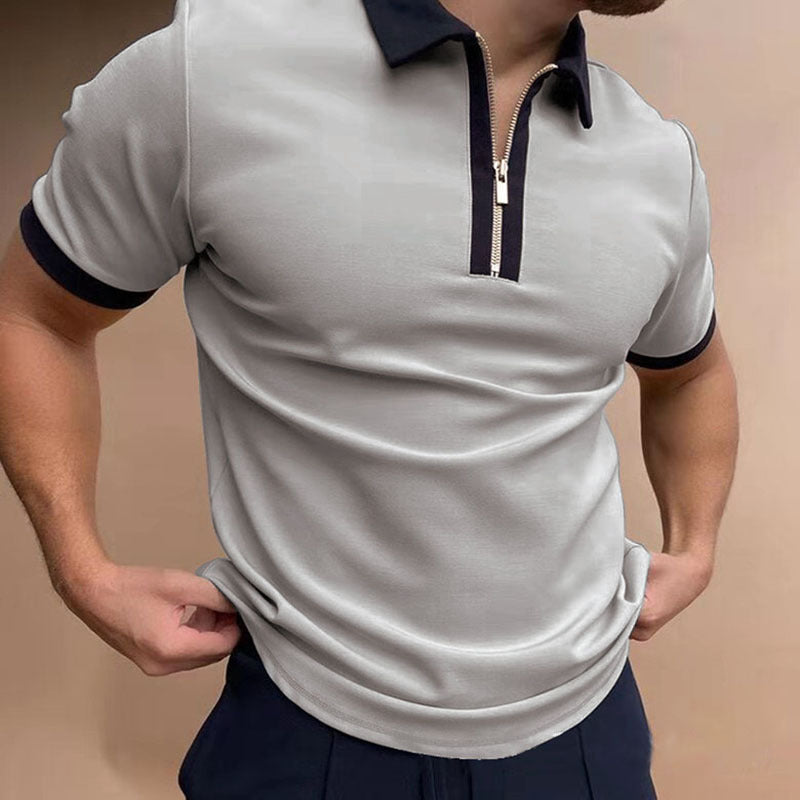 Men's Zip Front Polo Shirts ( May Run Small Check Size Chart)