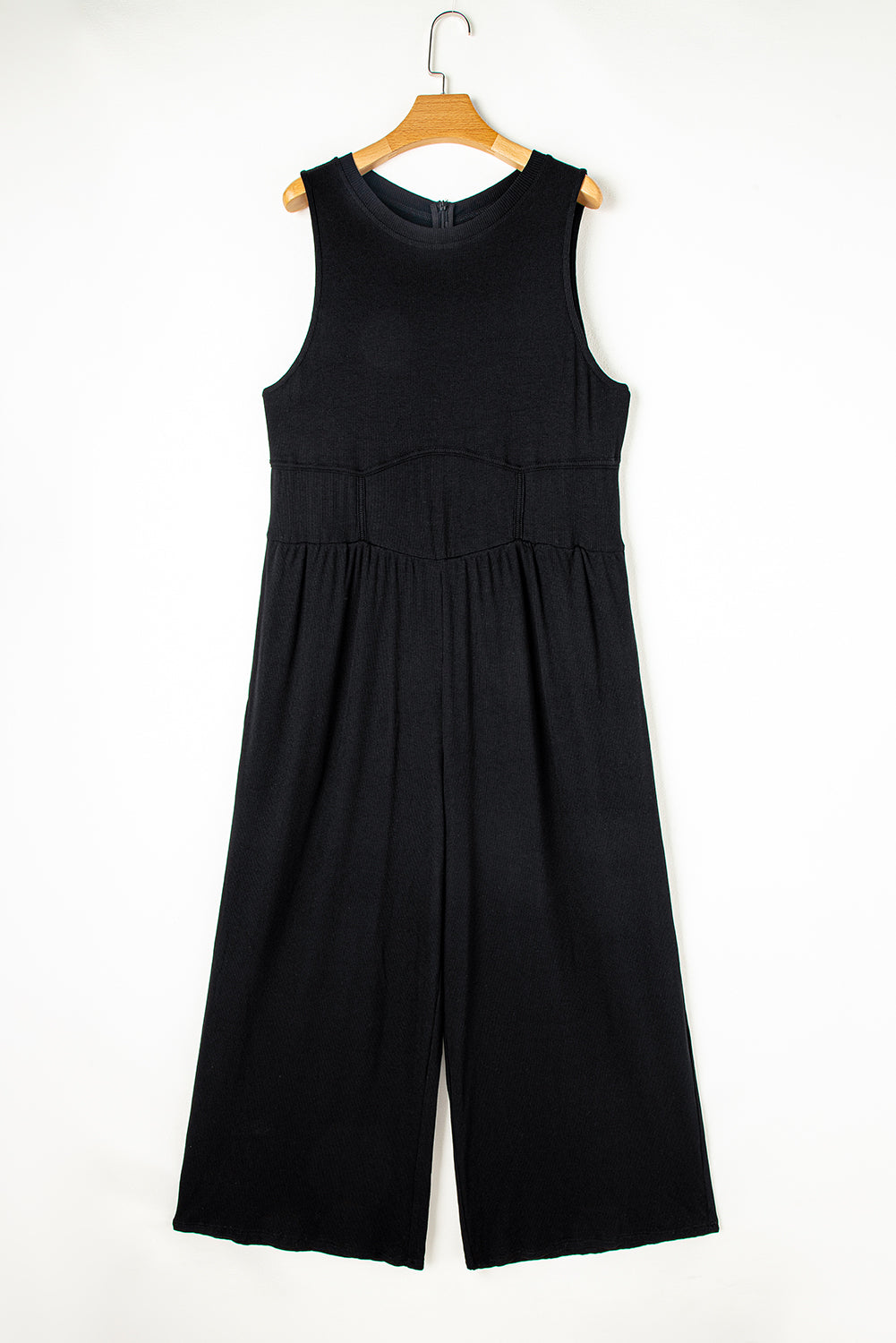 Black Plus Size Sleeveless Wide Leg Jumpsuit