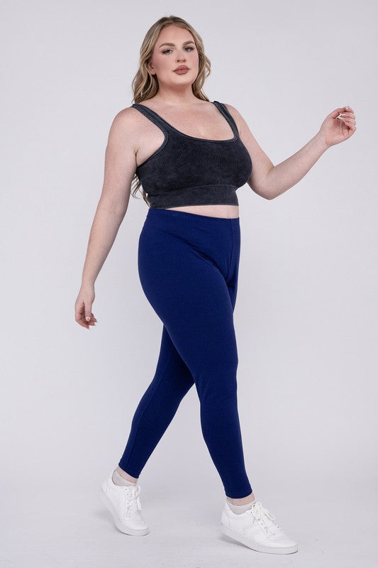 Plus Size Premium Cotton Full Length Leggings