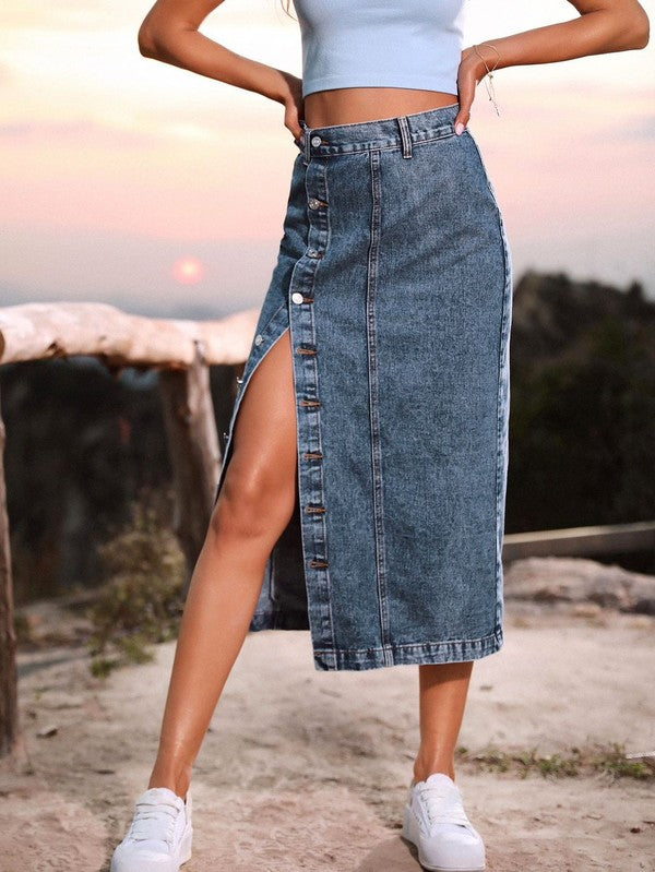 She Cute Denim Mini Skirt