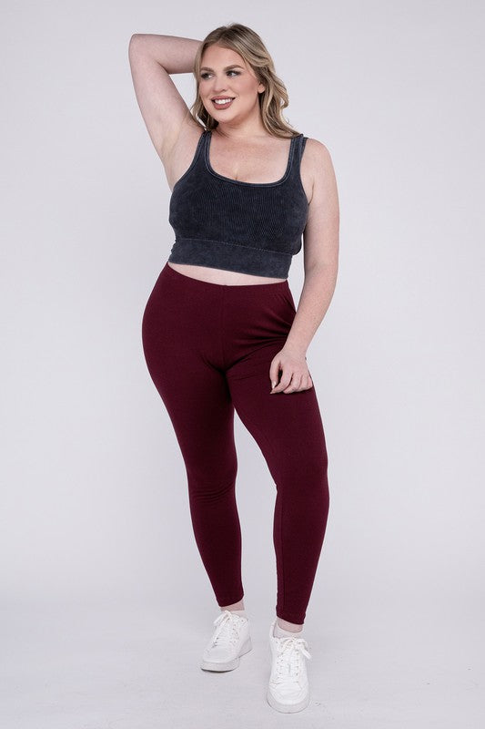 Plus Size Premium Cotton Full Length Leggings