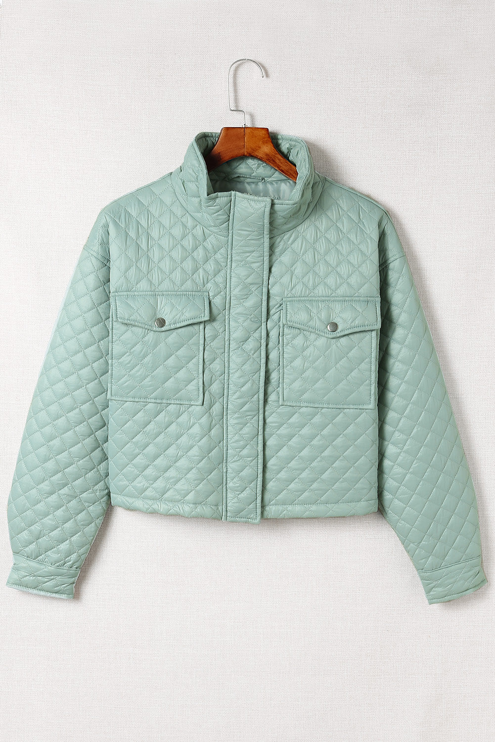 Quilted Zip-up Cropped Jacket(Available In Plus)