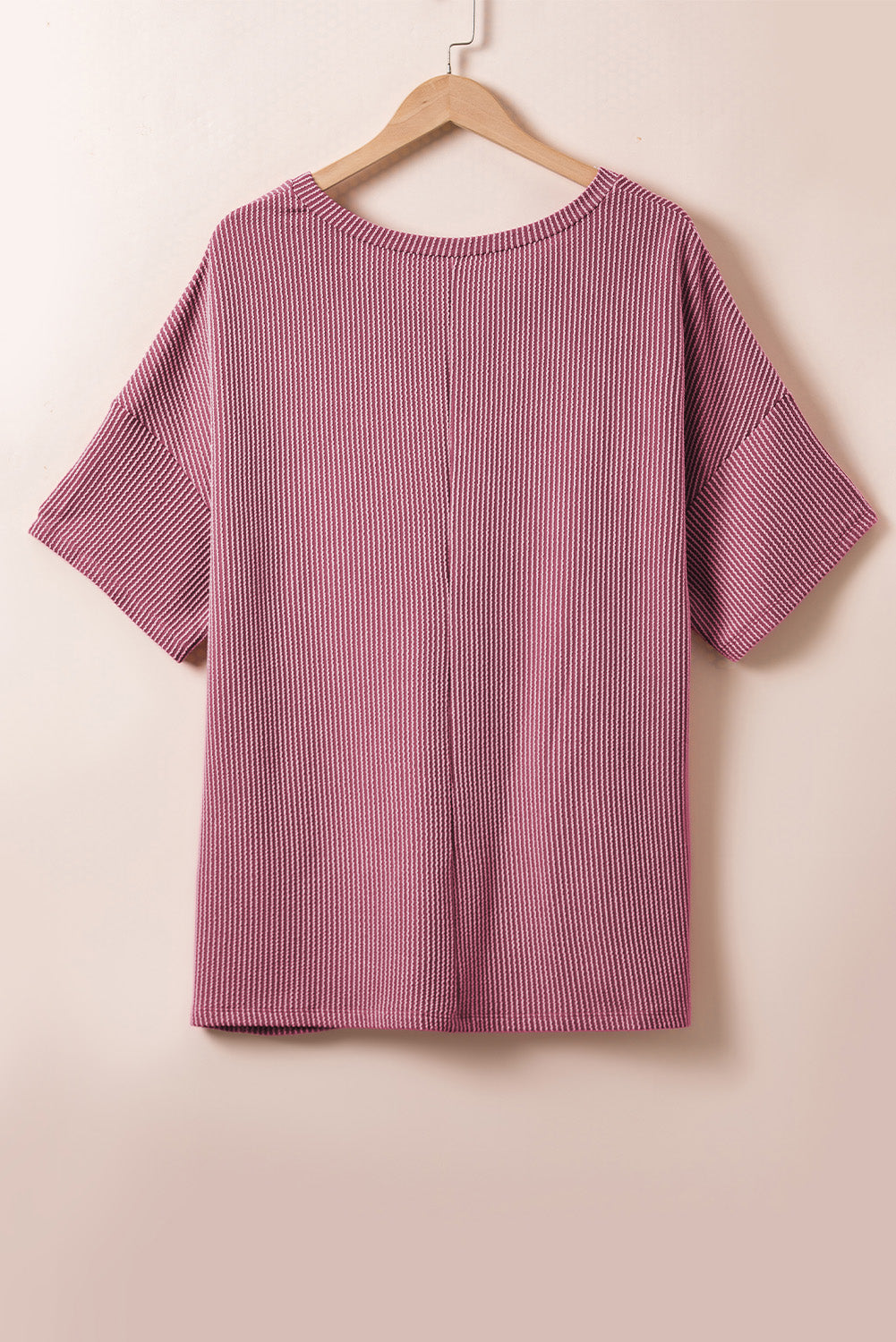 Rose Pink V-Neck Plus Size T-Shirt