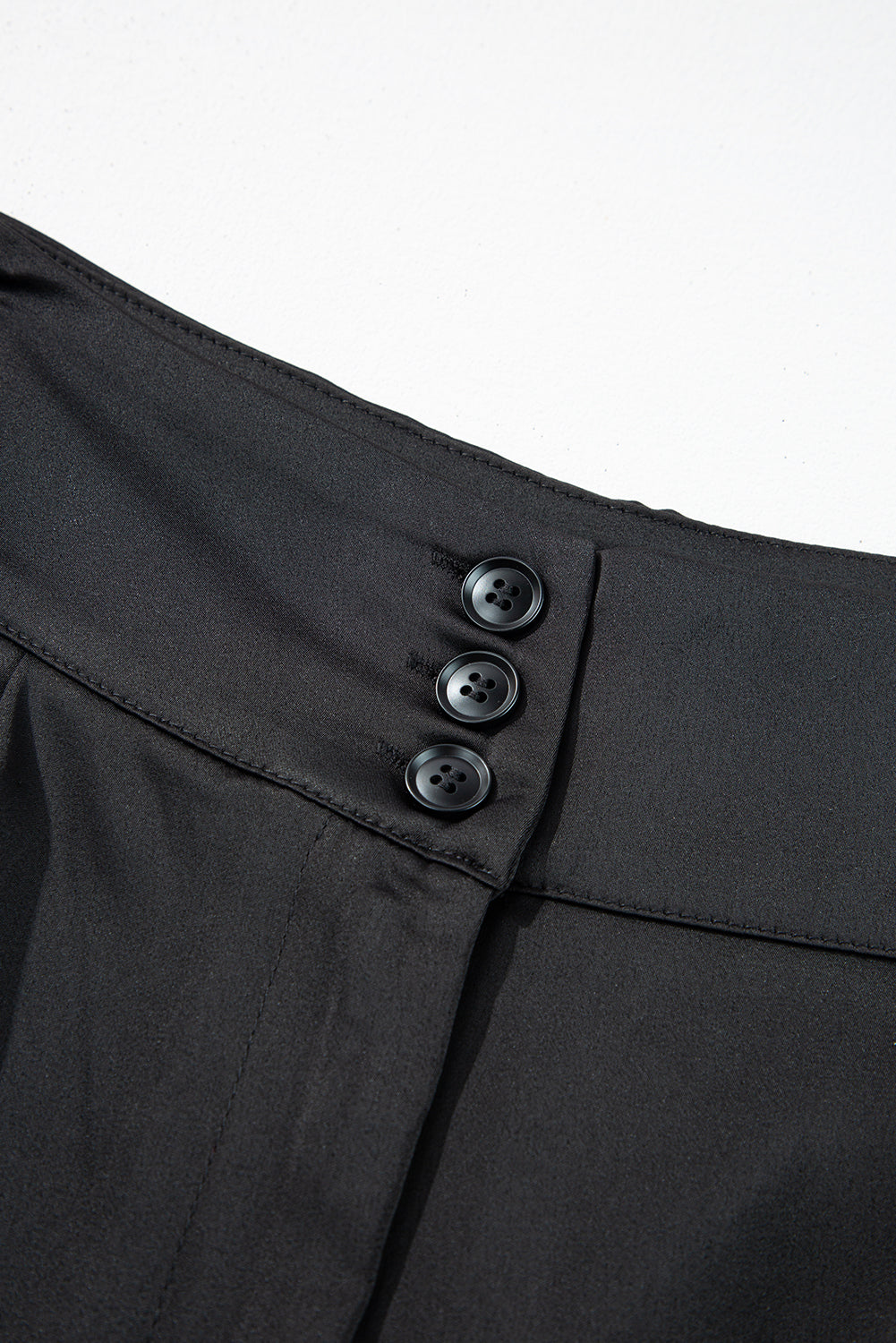 Black Button Up High Waist Tapered Pants