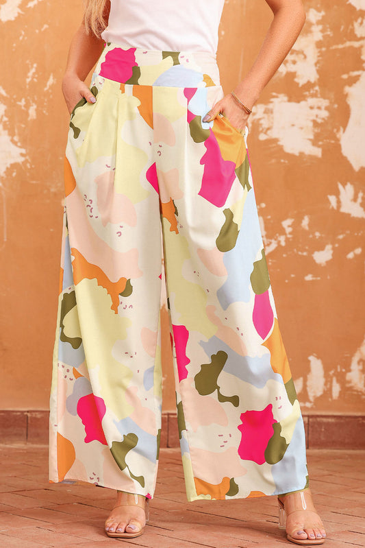 Multicolor Color Palette Wide Leg Pants