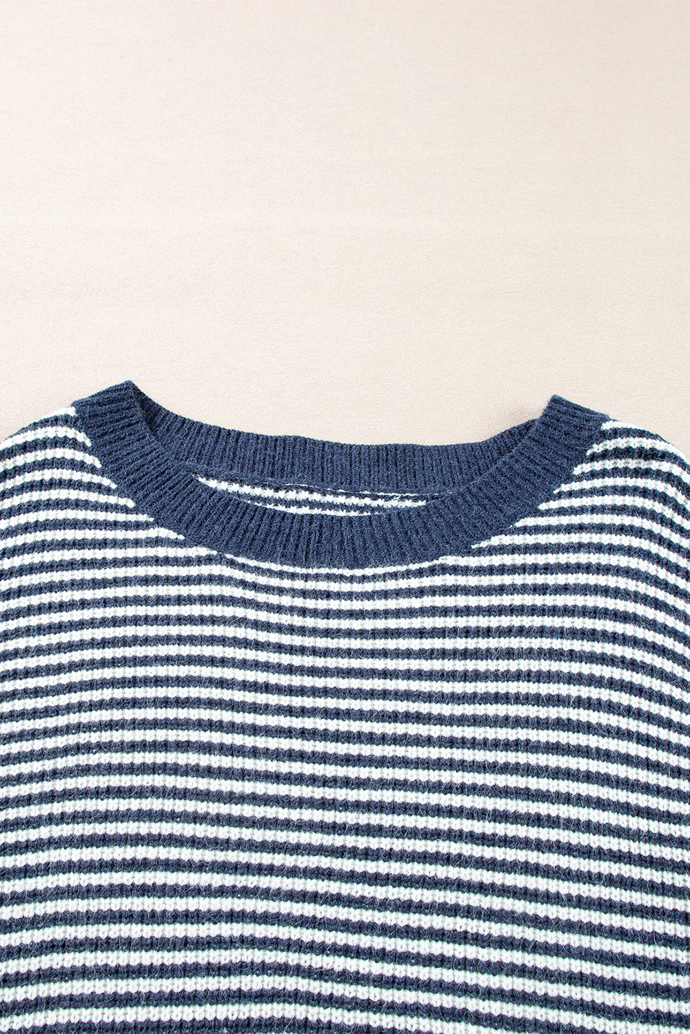 Sail Blue Striped Drop Shoulder Sweater