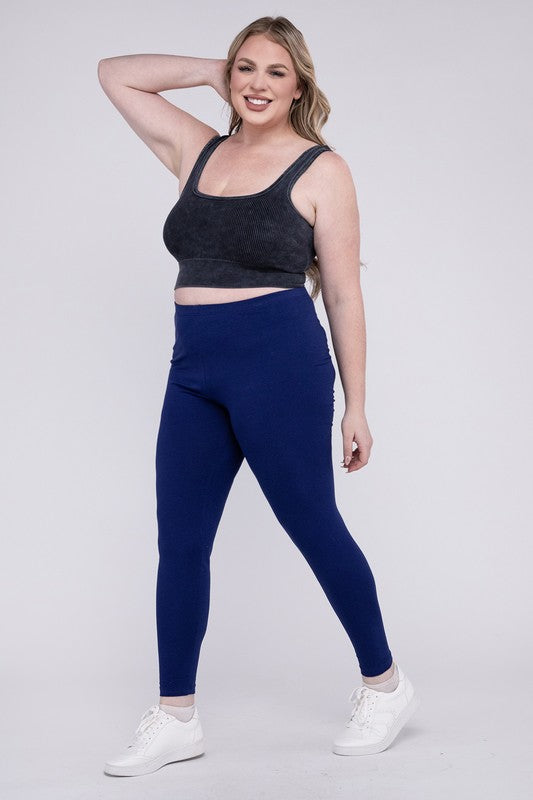 Plus Size Premium Cotton Full Length Leggings