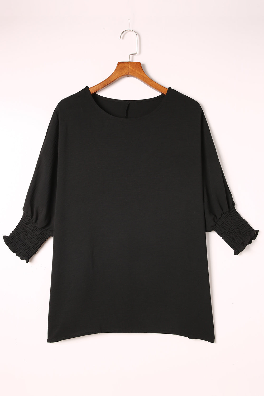 Black Batwing Sleeve Business Casual Blouse