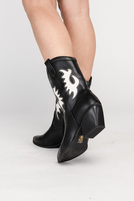 Fancy Cowboy Mid Height Boots