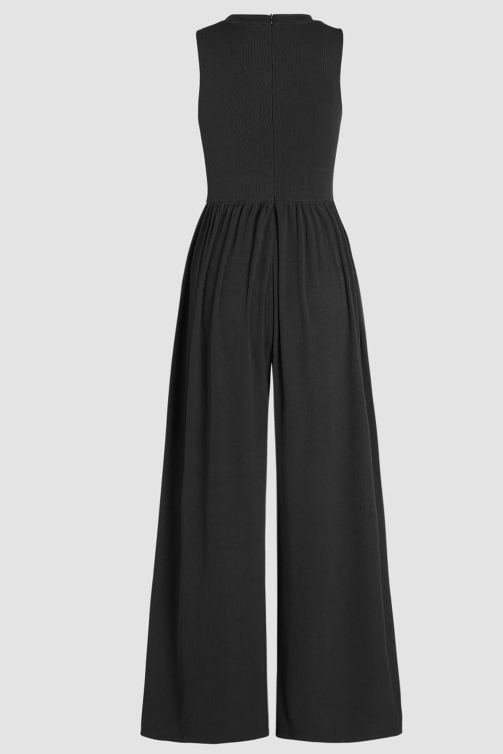 Black Plus Size Sleeveless Wide Leg Jumpsuit