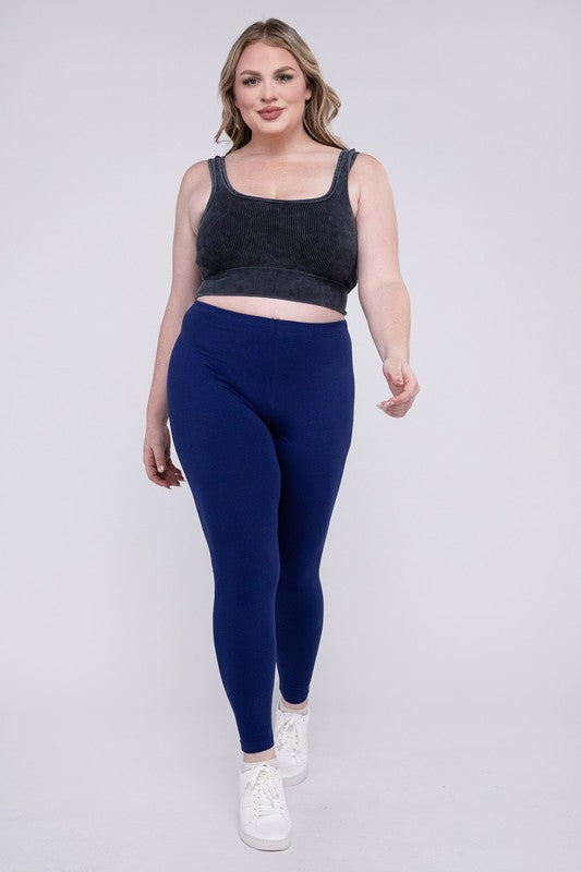 Plus Size Premium Cotton Full Length Leggings