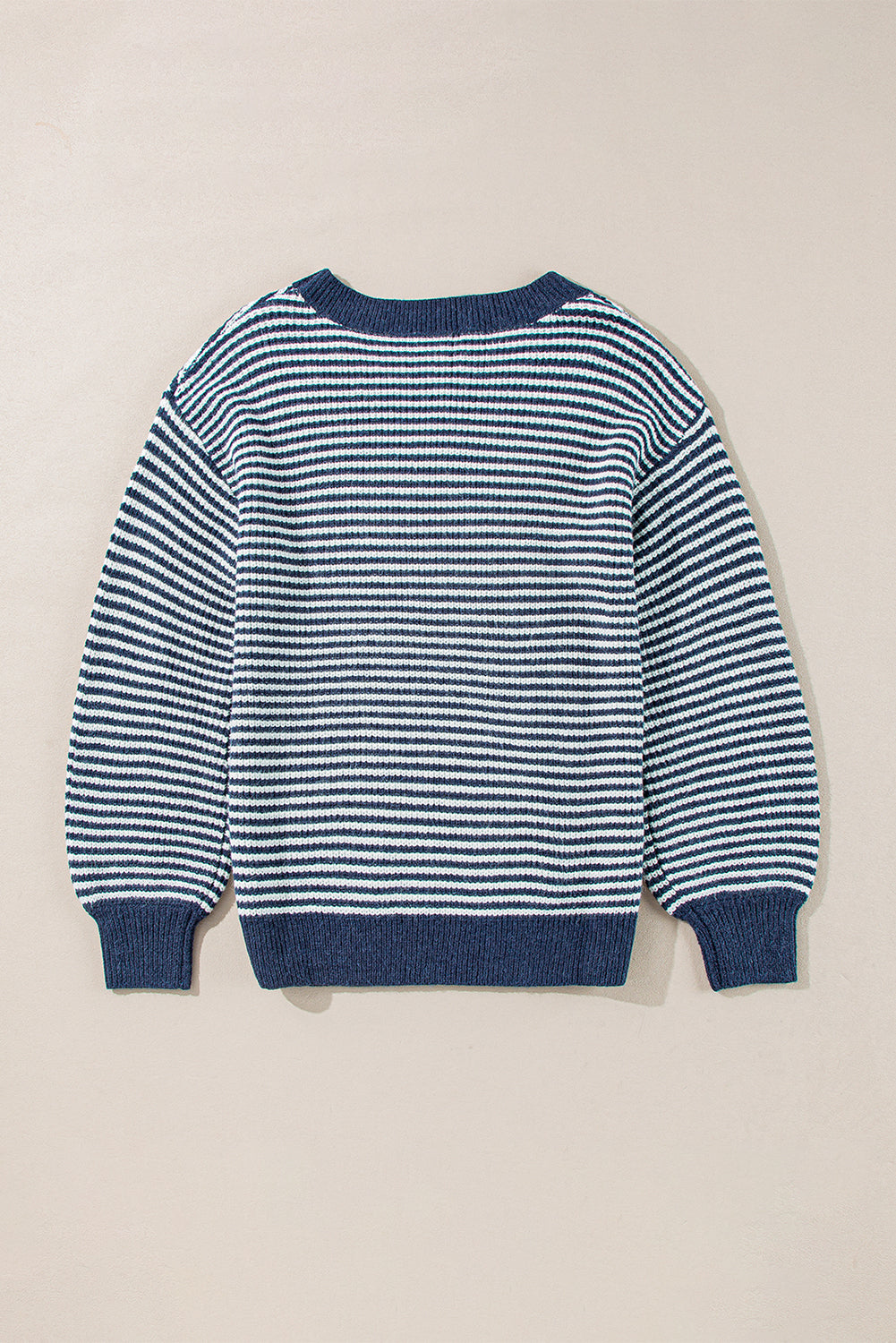 Sail Blue Striped Drop Shoulder Sweater