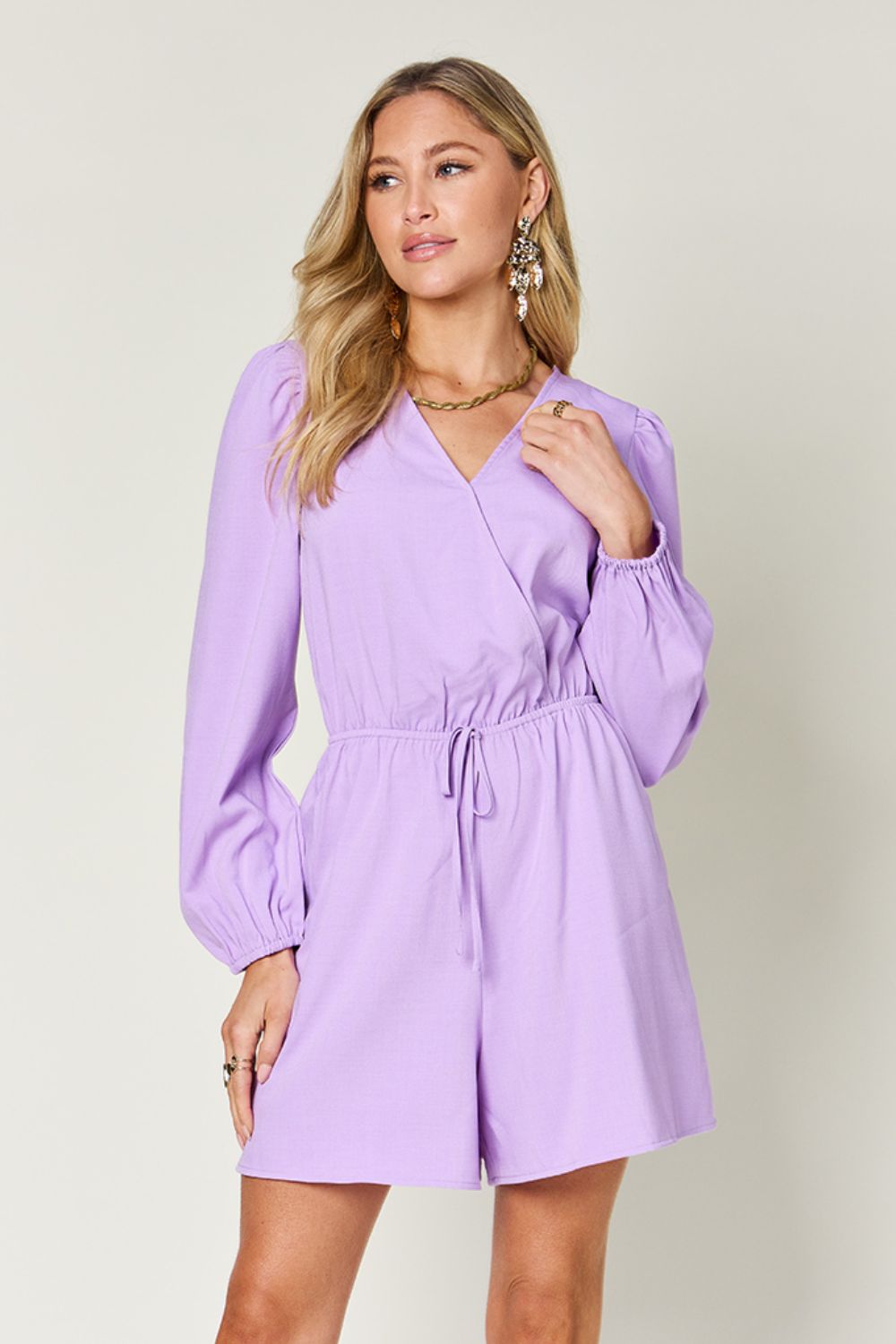 Plus Size Drawstring Romper