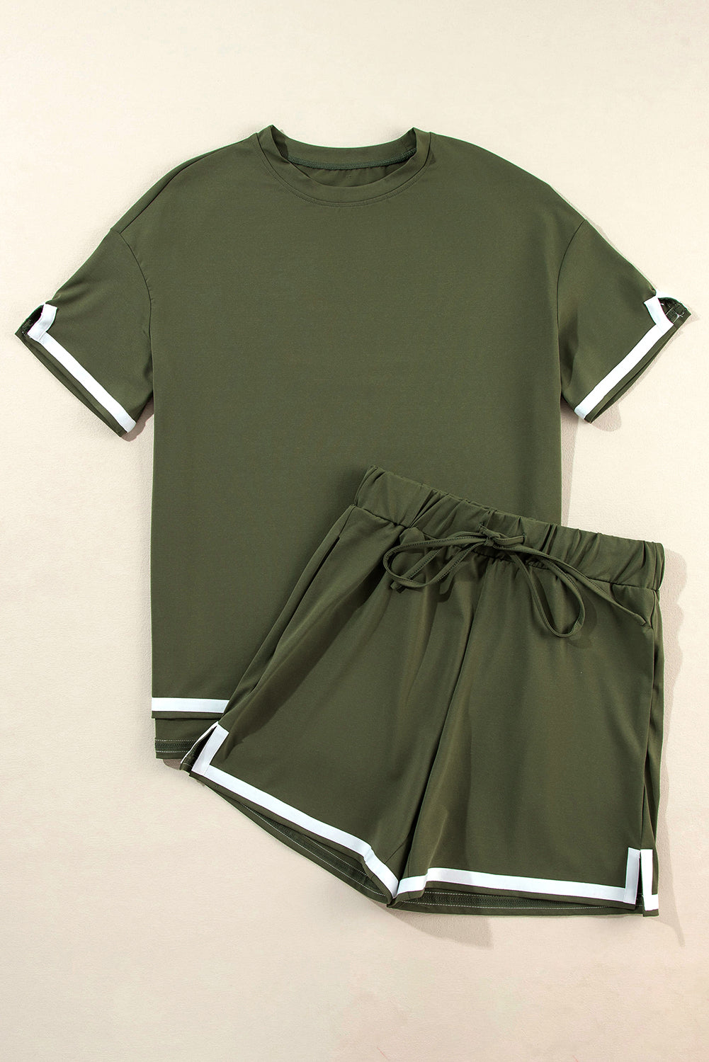 Vineyard Green Trim Tee and Shorts Set