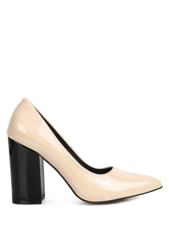 Block Heeled Formal Pumps