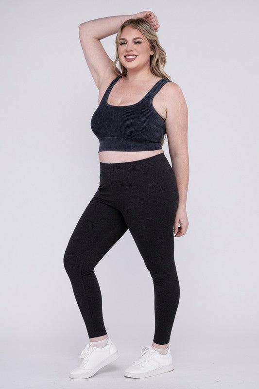 Plus Size Premium Cotton Full Length Leggings