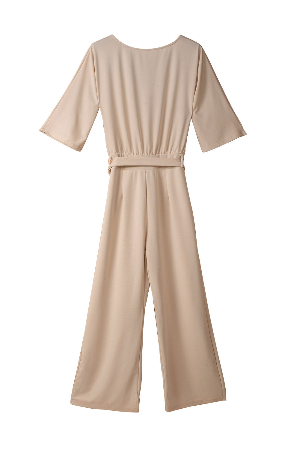 Sexy In Beige Wide Leg Jumpsuit