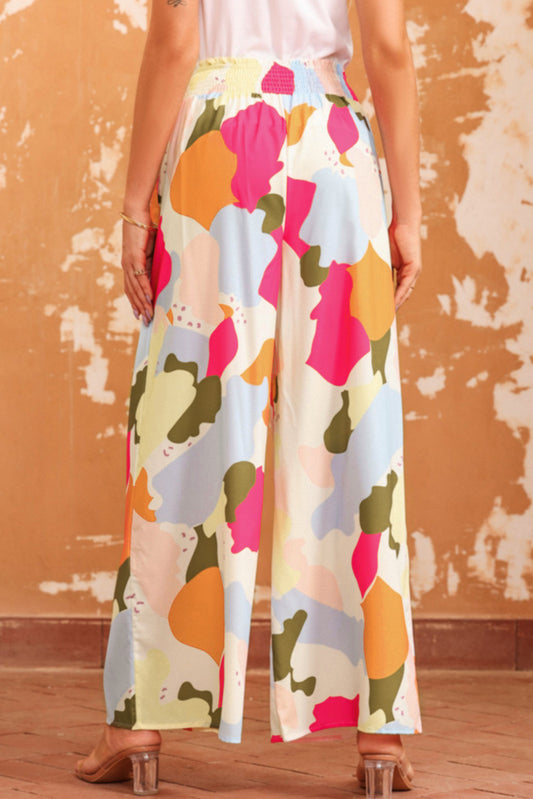 Multicolor Color Palette Wide Leg Pants