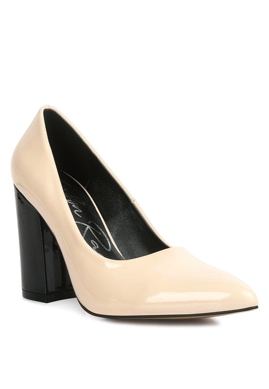 Block Heeled Formal Pumps