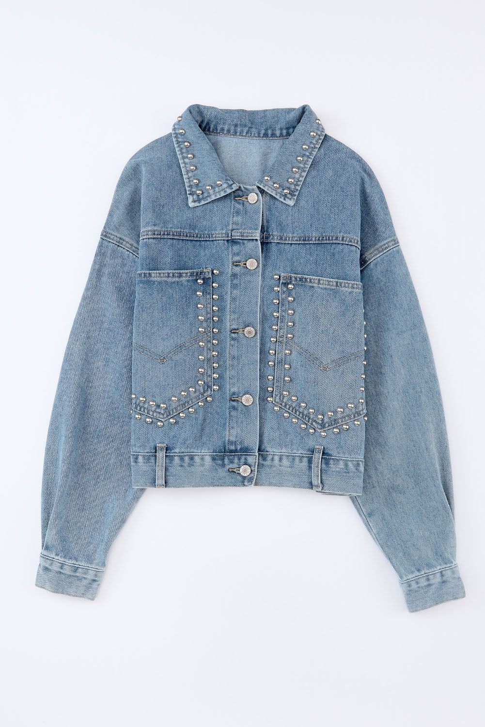 Barbie  Blue Studded Pocketed Denim Jacket