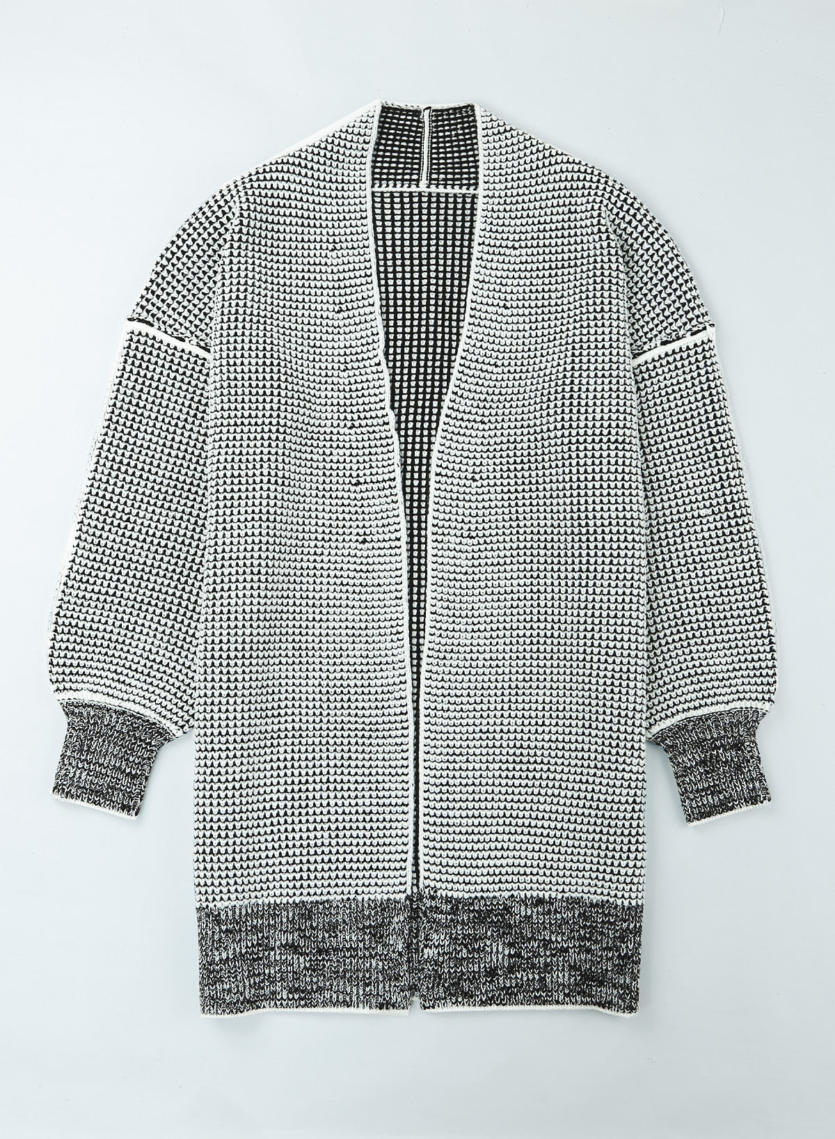 Small Print Knitted Open Front Cardigan