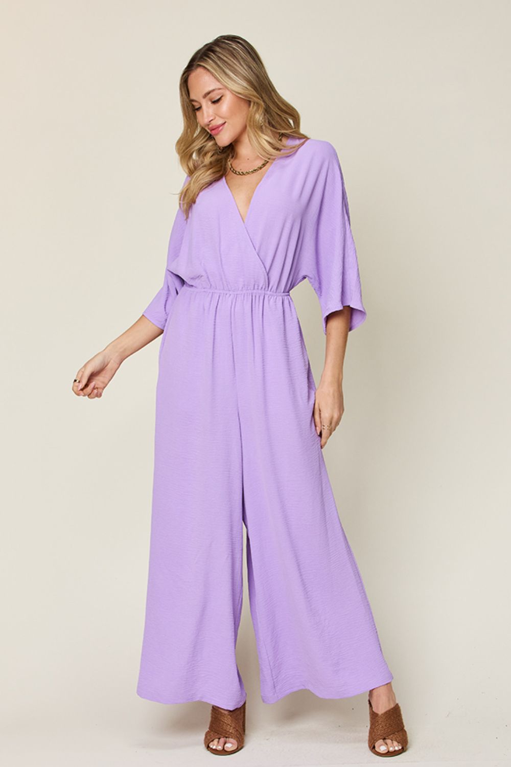 Double Take Plus Size Wide Leg Jumpsuit